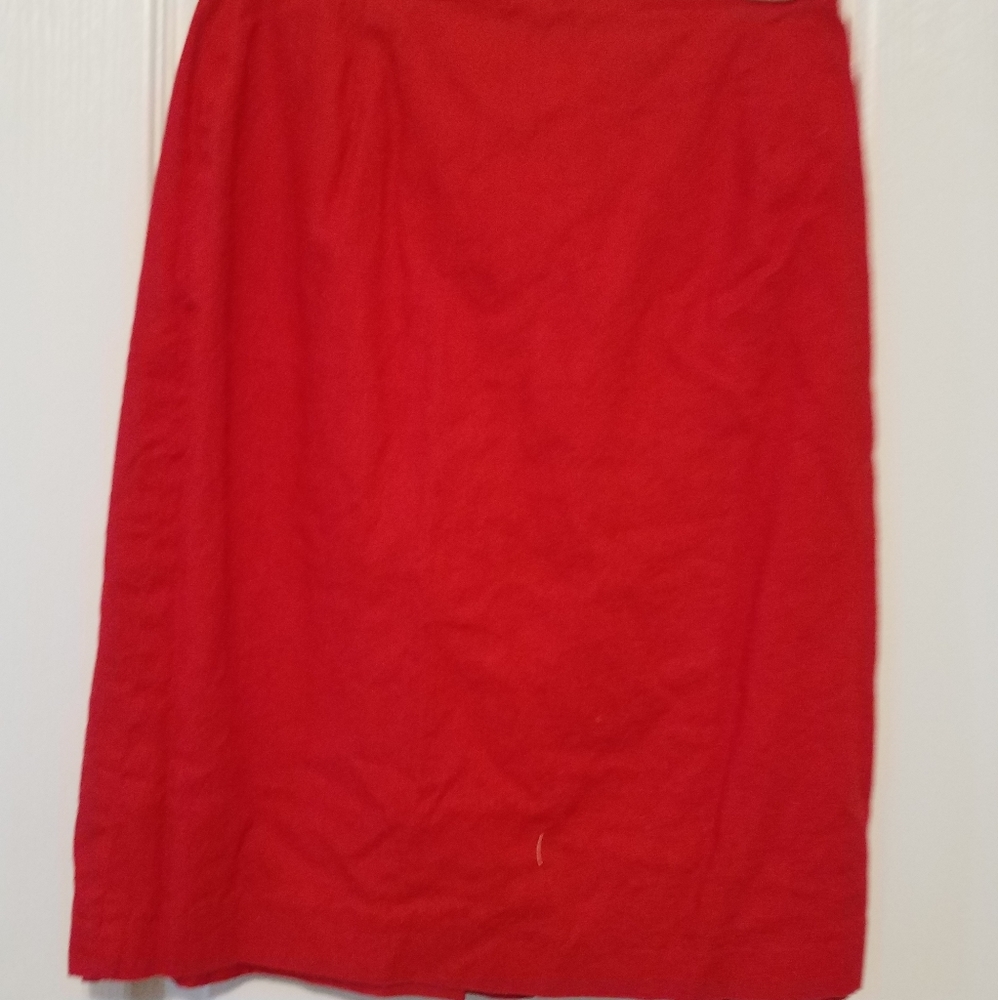 Red Linen Skirt